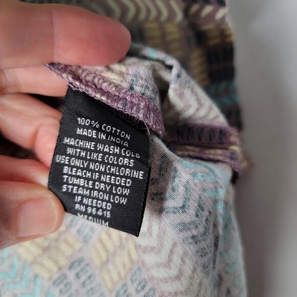 Super Massive Men’s M Shirt NWT Fall Earthy Geometric Print Boho Indie Cotton - Picture 9 of 9